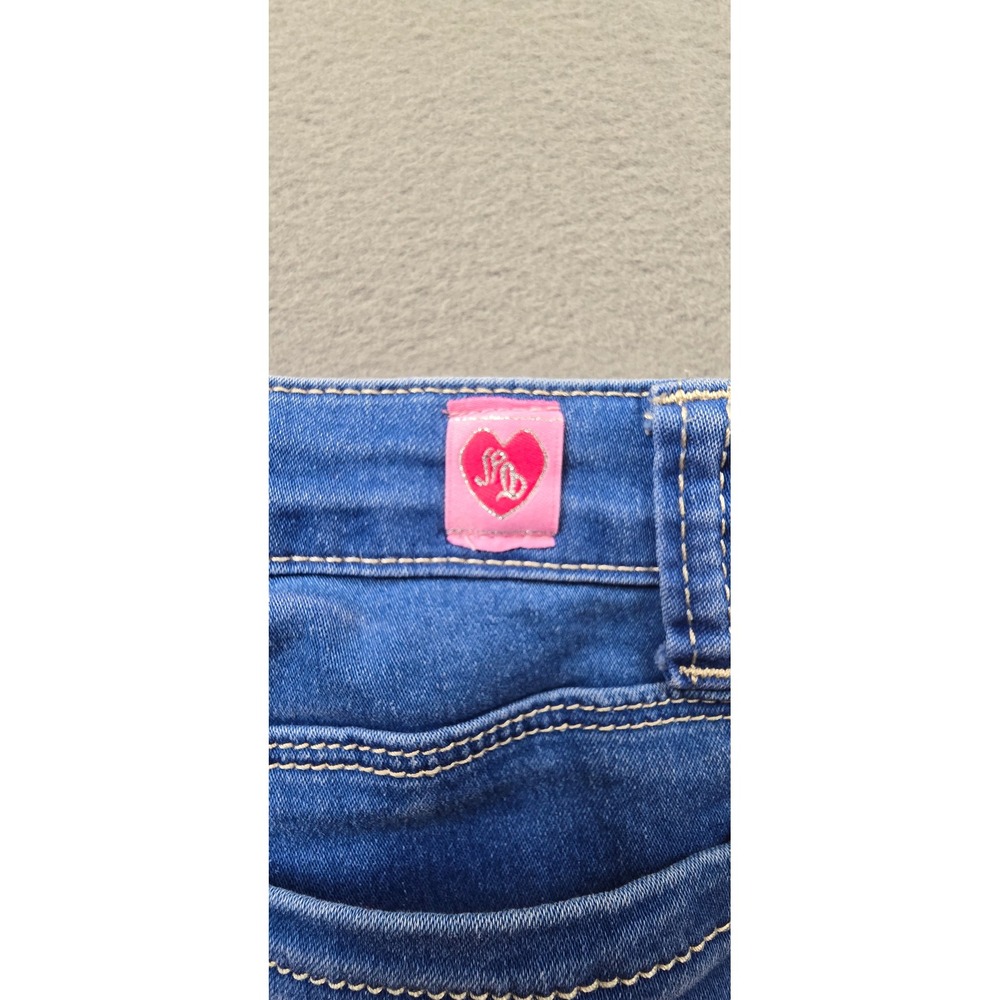 Pink Latte Girls Blue Denim Shorts Size 7 NWT Frayed Raw Hem Supersoft Comfy - Picture 8 of 10